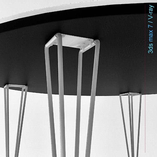 arne jacobsen tables 3d model - circular table span legs... by Lajhar 